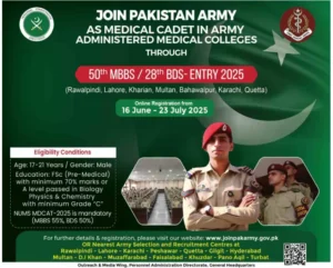 Join Pakistan Army As Medical Cadet In Army Administered Medical Colleges June 2025